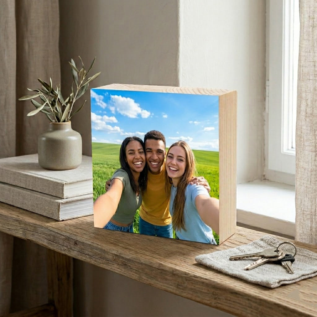 בלוק עץ אורן טבעי 15x15
