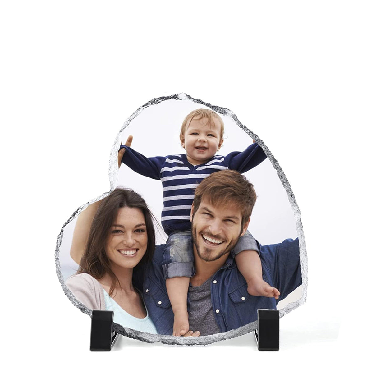 אבן בזלת בעיצוב אישי בצורת לב- גודל בינוני